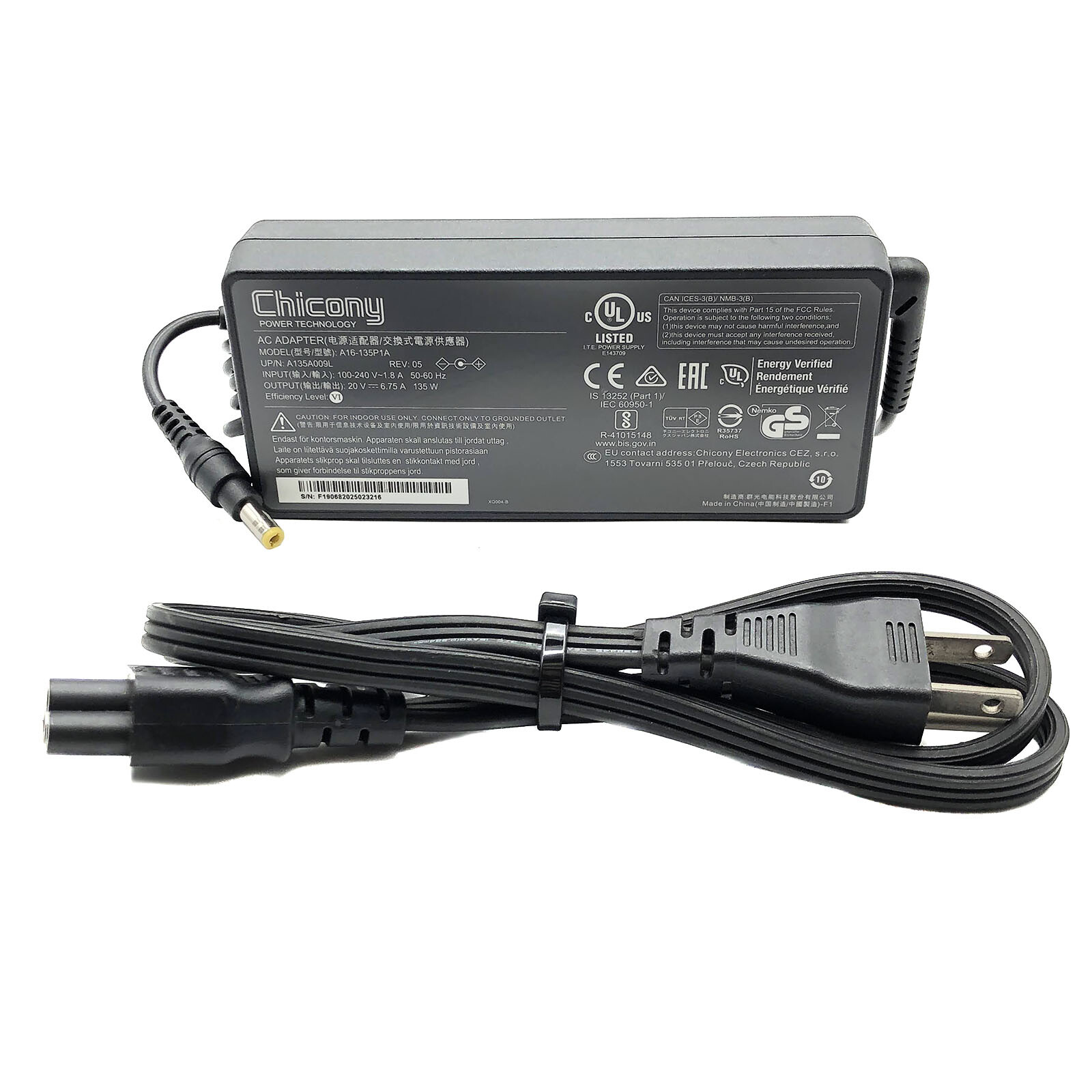 NEW Original 135W AC Adapter Power Supply for Kensington SD4750P Docking Station