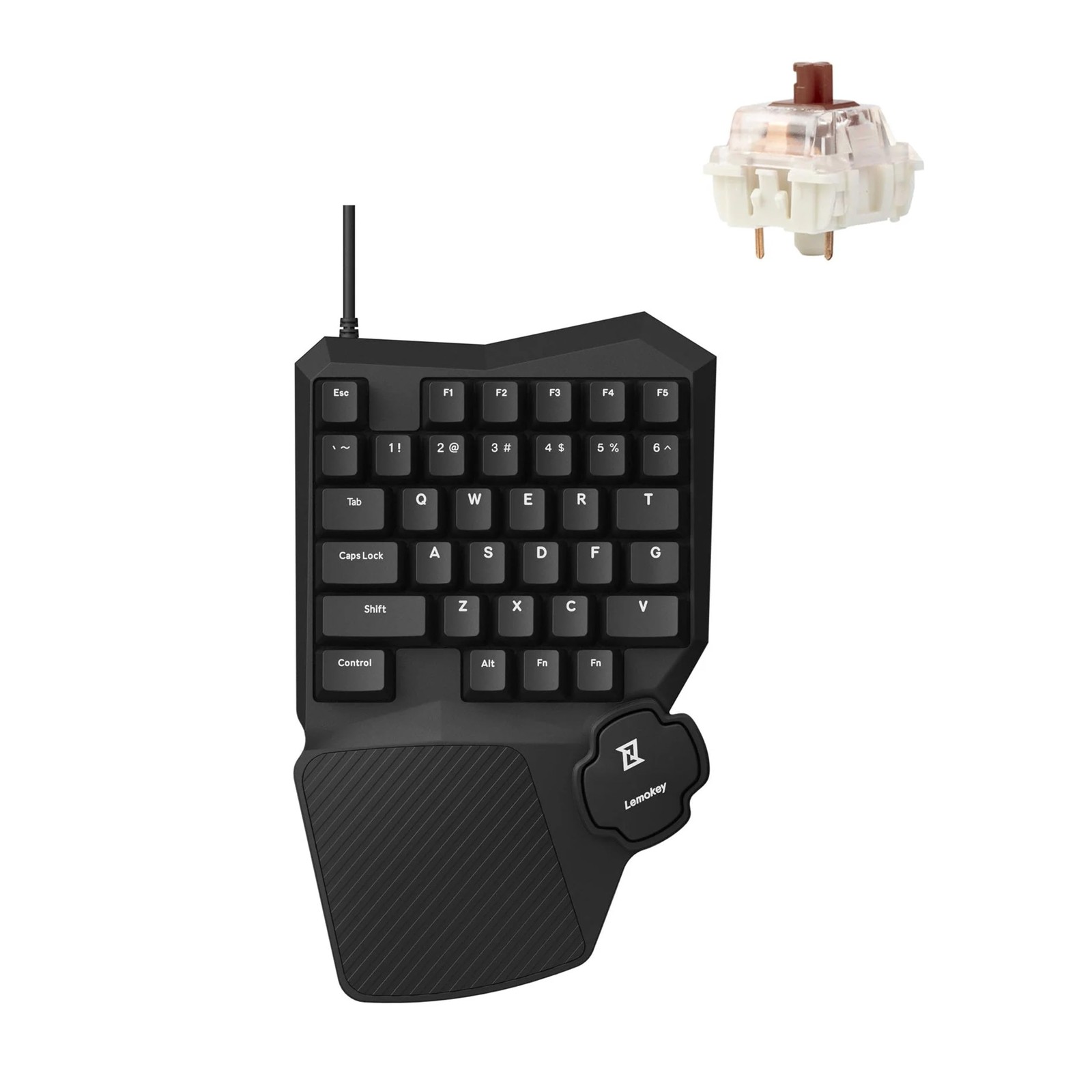 X0 One Handed Gaming Keyboard 35 Keys Red Backlit Brown Switch Wired QMK