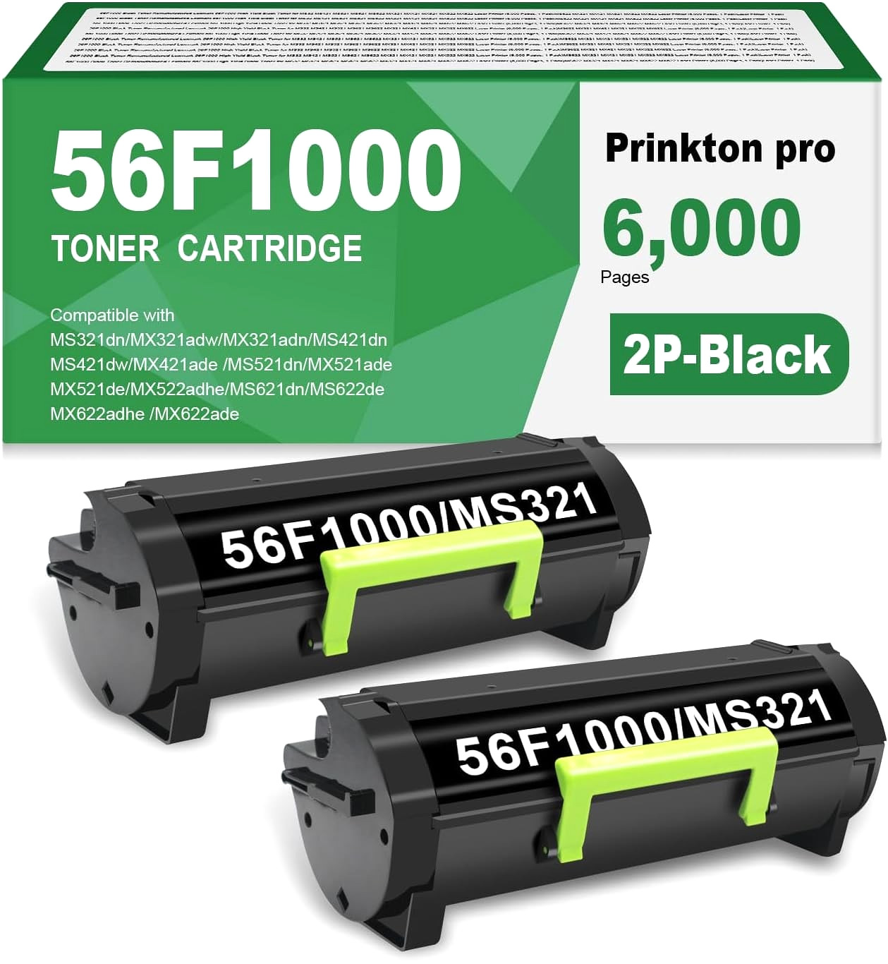 56F1000 High-Yield Black Toner Cartridge for Lexmark (MS & MX) Series Printers