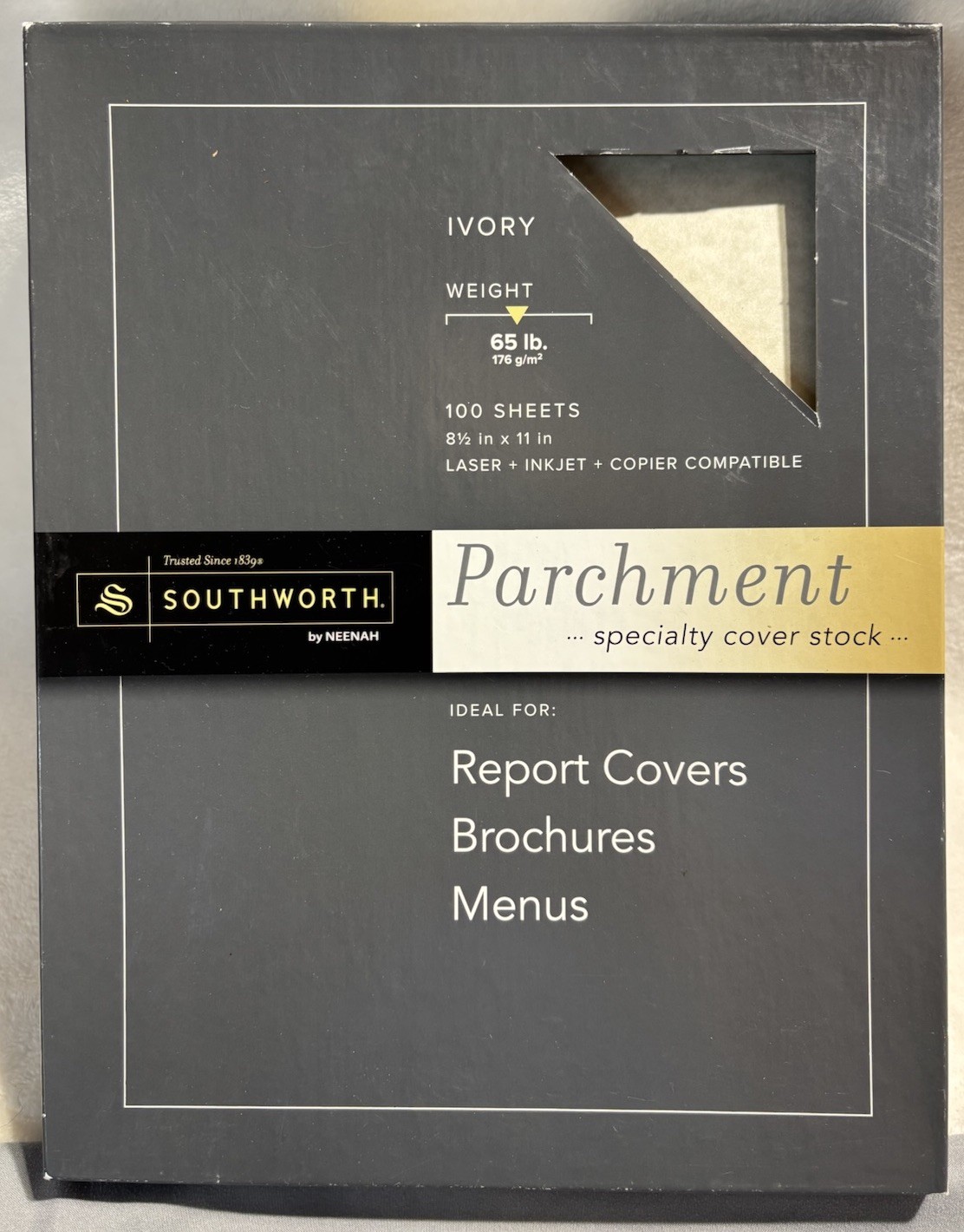 Southworth~ Ivory Parchment Specialty Cover Stock Paper 65lb- 65 Sheets Open Box