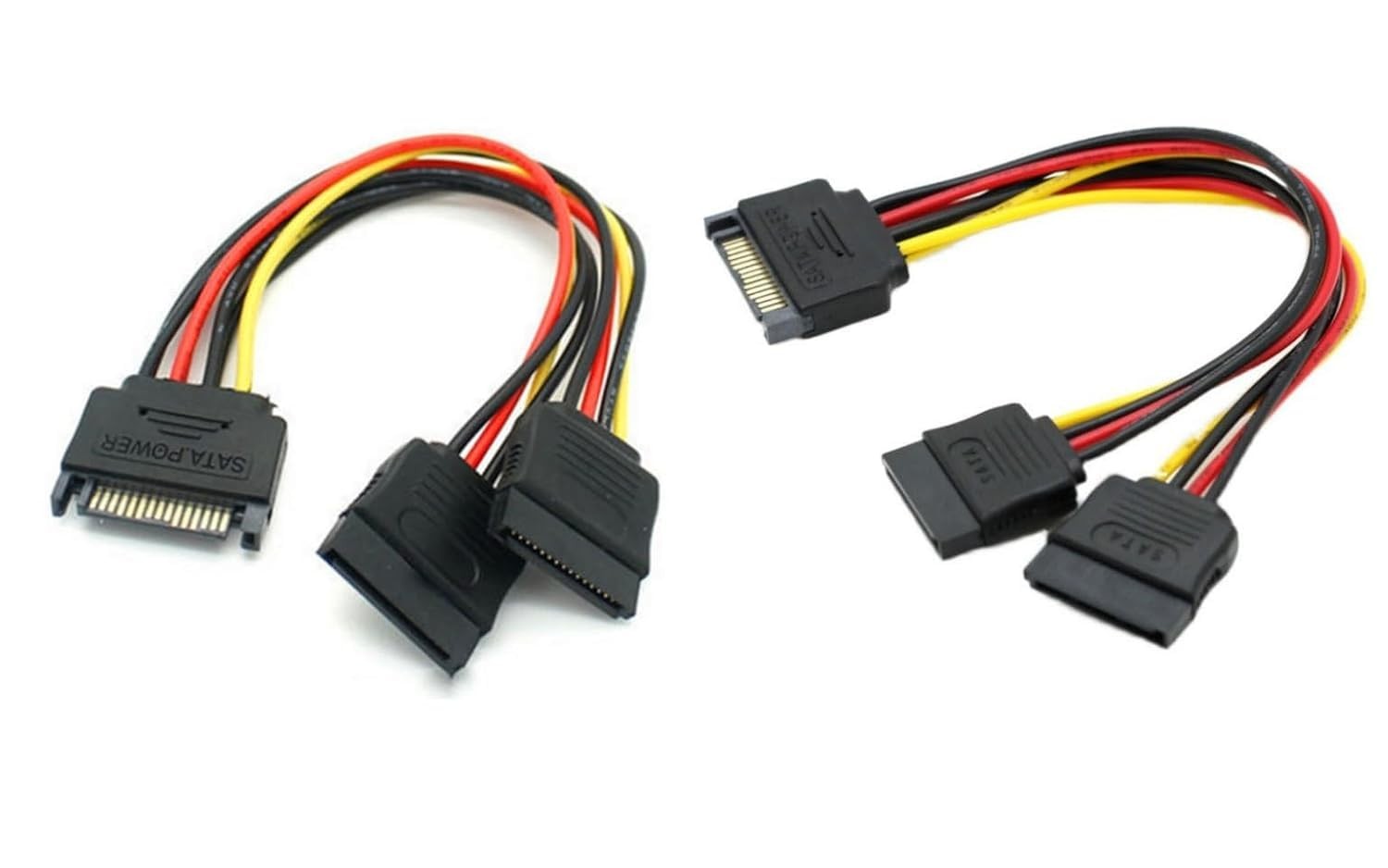 Sata Power Extension Cable 8 Inch 15 Pin Male to 2X 15P Female Sata Power Lead