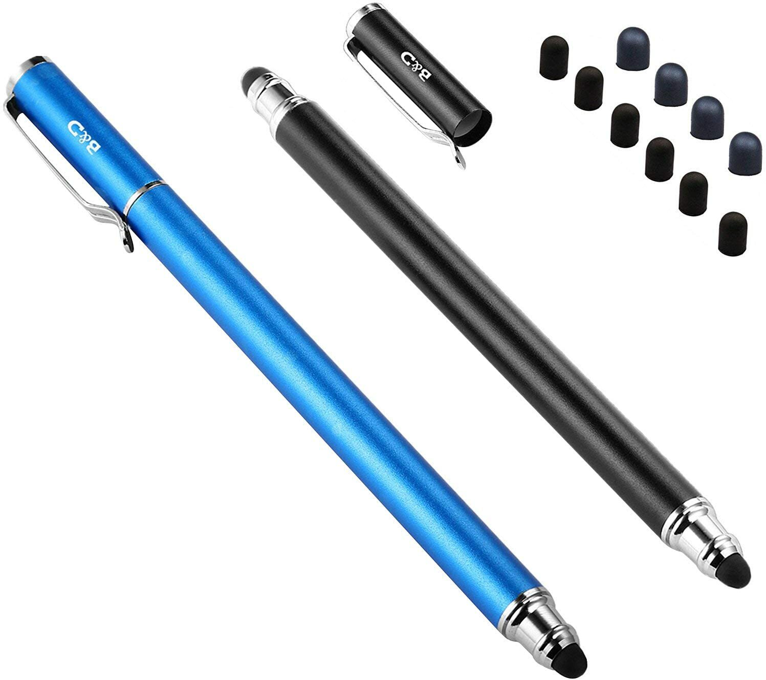 Bargains Depot 2 in 1, 2 Pcs 0.18-inch Small Tip Stylus Rubber Tips Black 