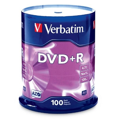 Verbatim AZO DVD+R 4.7GB 16X with Branded Surface - 100pk Spindle (95098)