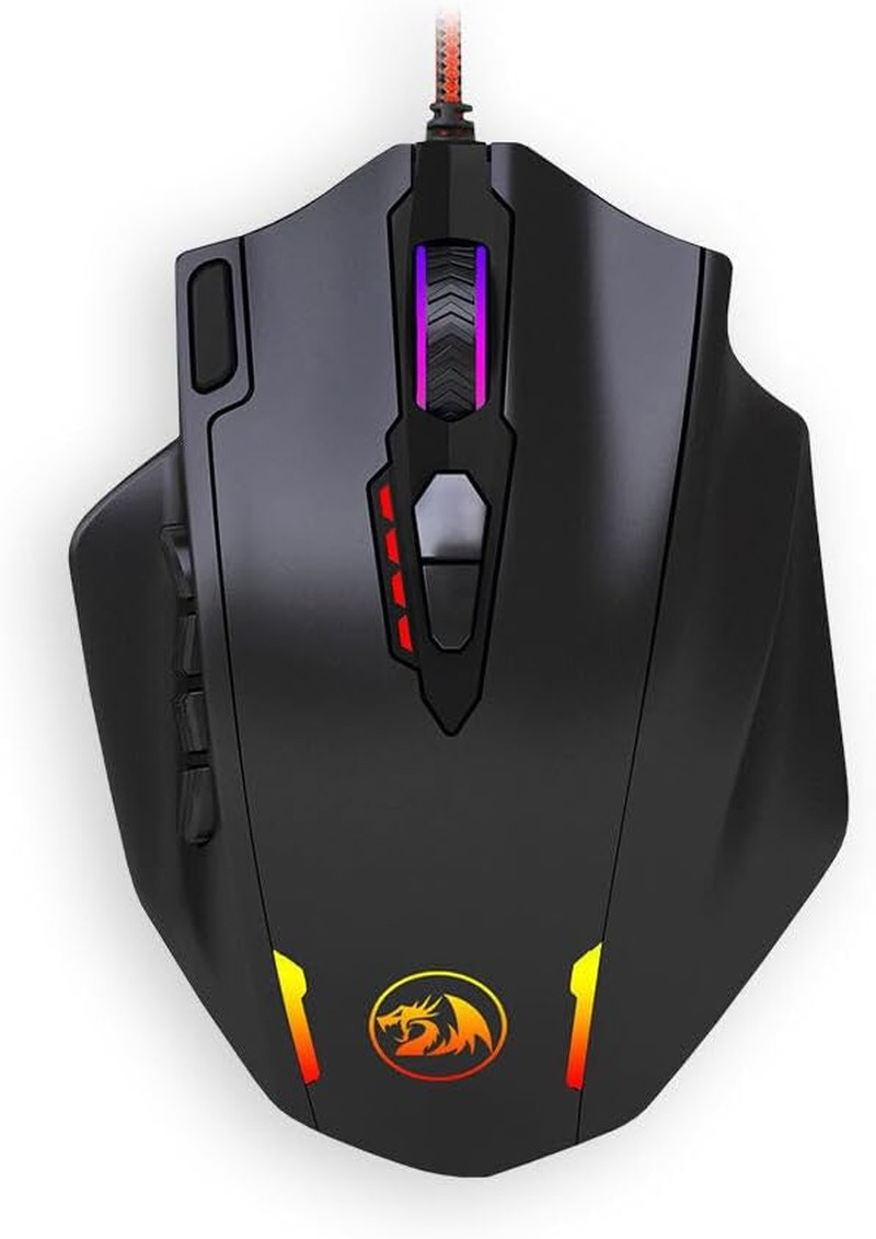M908 12400 DPI Impact MMO Gaming Mouse W/ 18 Programmable Buttons