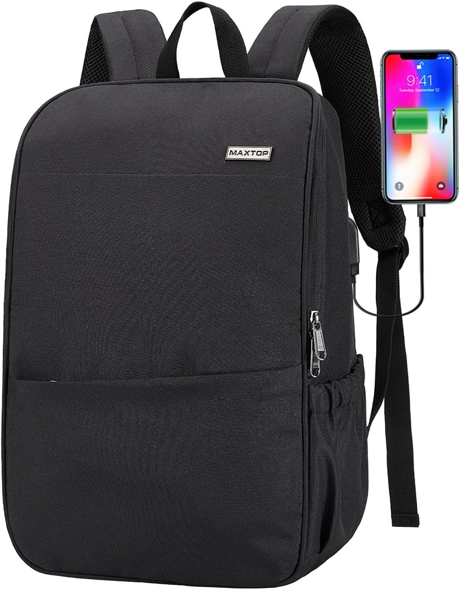 Deep Storage Laptop Backpack with USB Charging Port[Water Resistant] College ...
