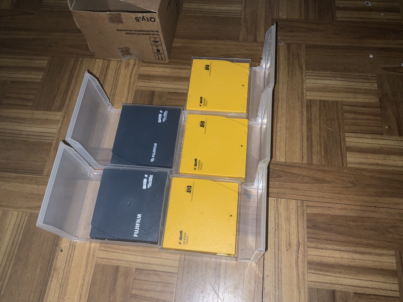 FIVE DATA CARTRIDGE LTO-3 ULTRIUM3 - (2) FUJIFILM 400/800GB & (3) HP C7973A  RW