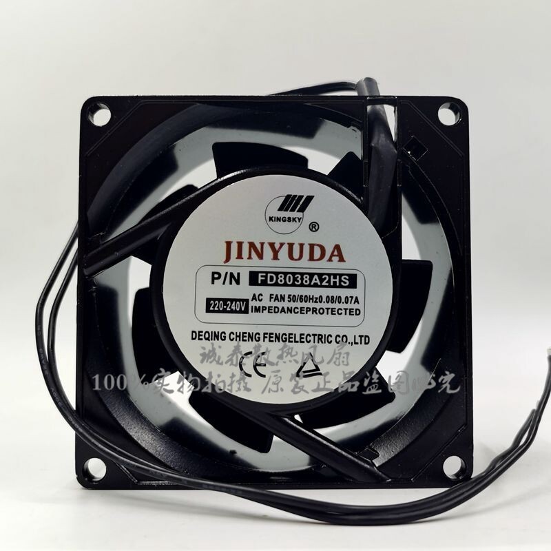 1PCS JINYUDA FD8038A2HS 220V–240V 8038 0.08/0.07A Cabinet Fan