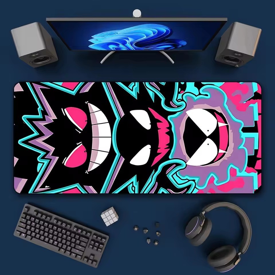 Gengar Neon XL Mouse Pad - Pokemon Ghost Type Desk Mat Gaming Accessories