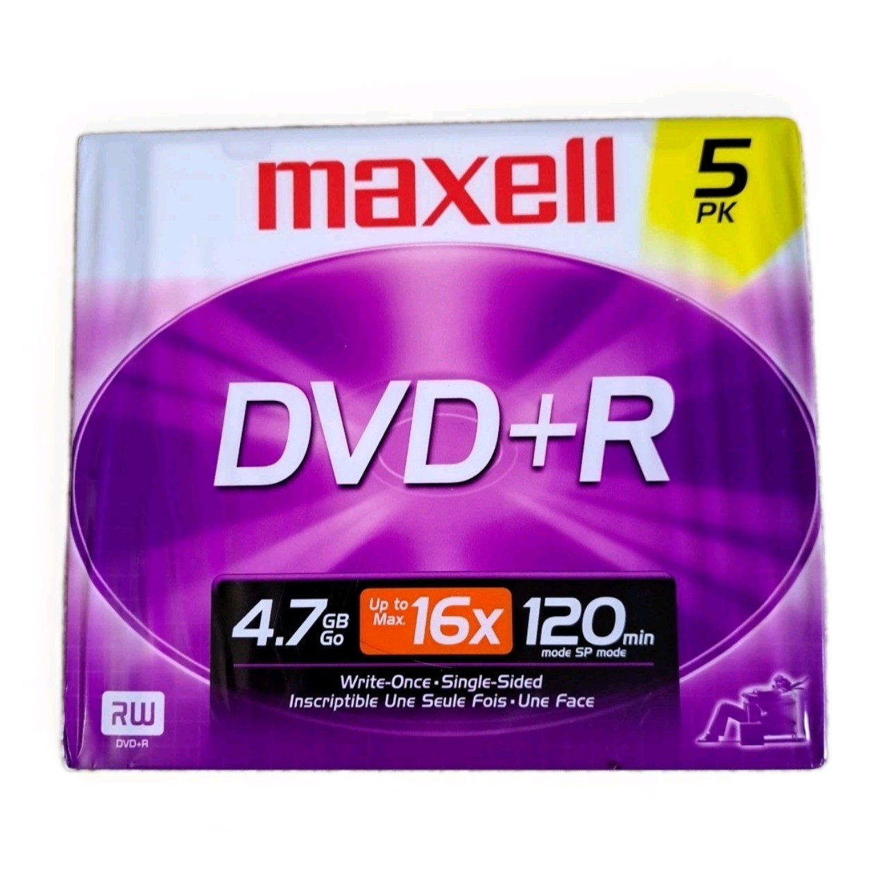 Maxell DVD-R Rewritable 5 Pack of Discs 4.7 GB Factory Sealed NWT