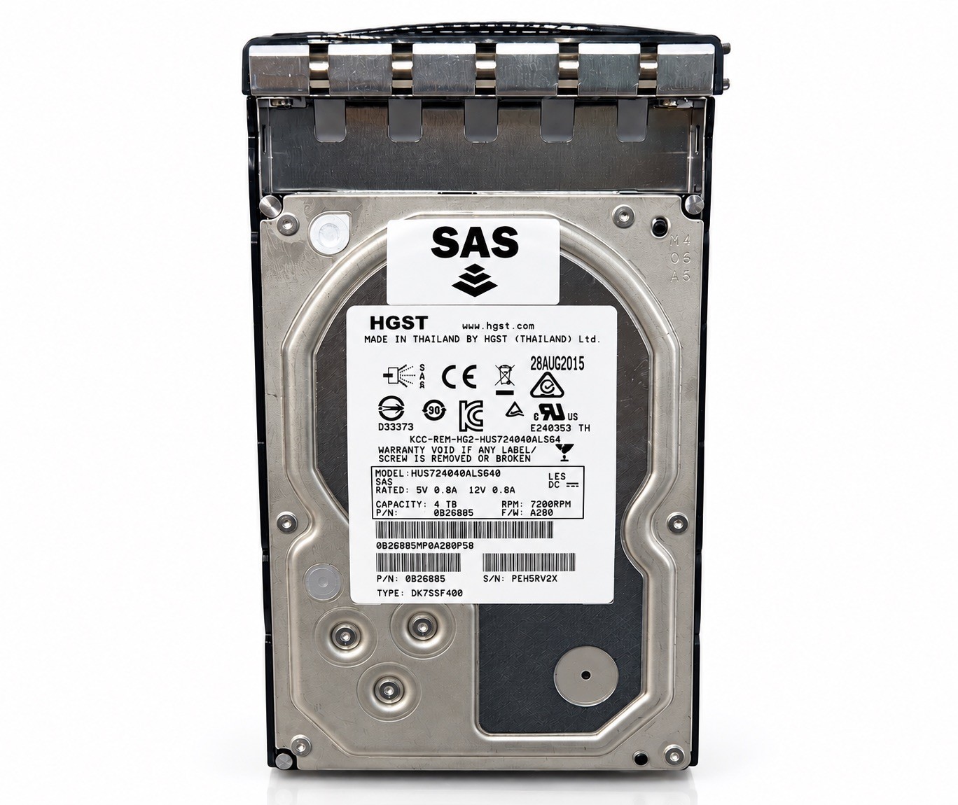 HGST HUS724040ALS640 4TB 3.5" SAS 6Gb/s 7200RPM Dell 7J9RN Hard Drive
