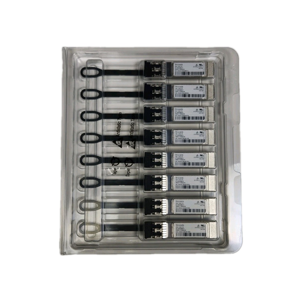 NEW 8-Pack Brocade 16Gb SW FC SFP+ Optical Transceivers XBR-00193 57-0000088-01