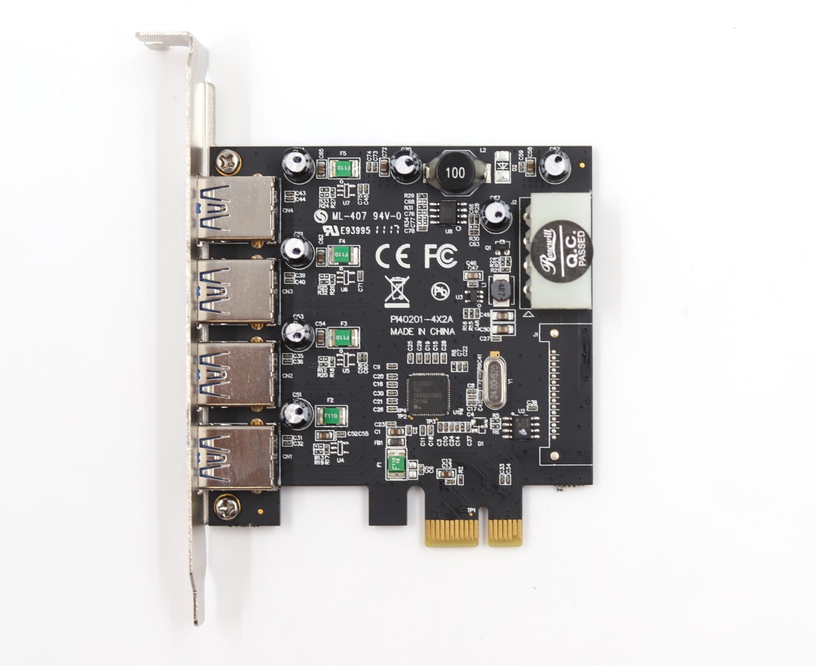 Rosewill RC-508 Quad-Port 5Gb/s USB PCIe Controller Adapter P/N: PI40201-4X2A