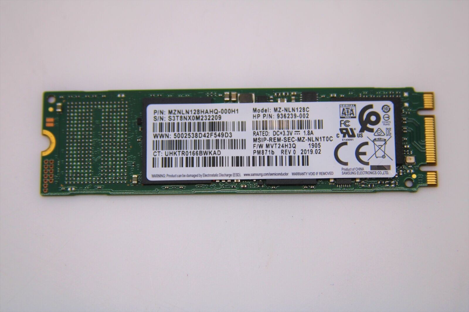 SAMSUNG Solid State Drive 128GB SATA M.2 2280 MZNLN128HAHQ-000L1 936239-001