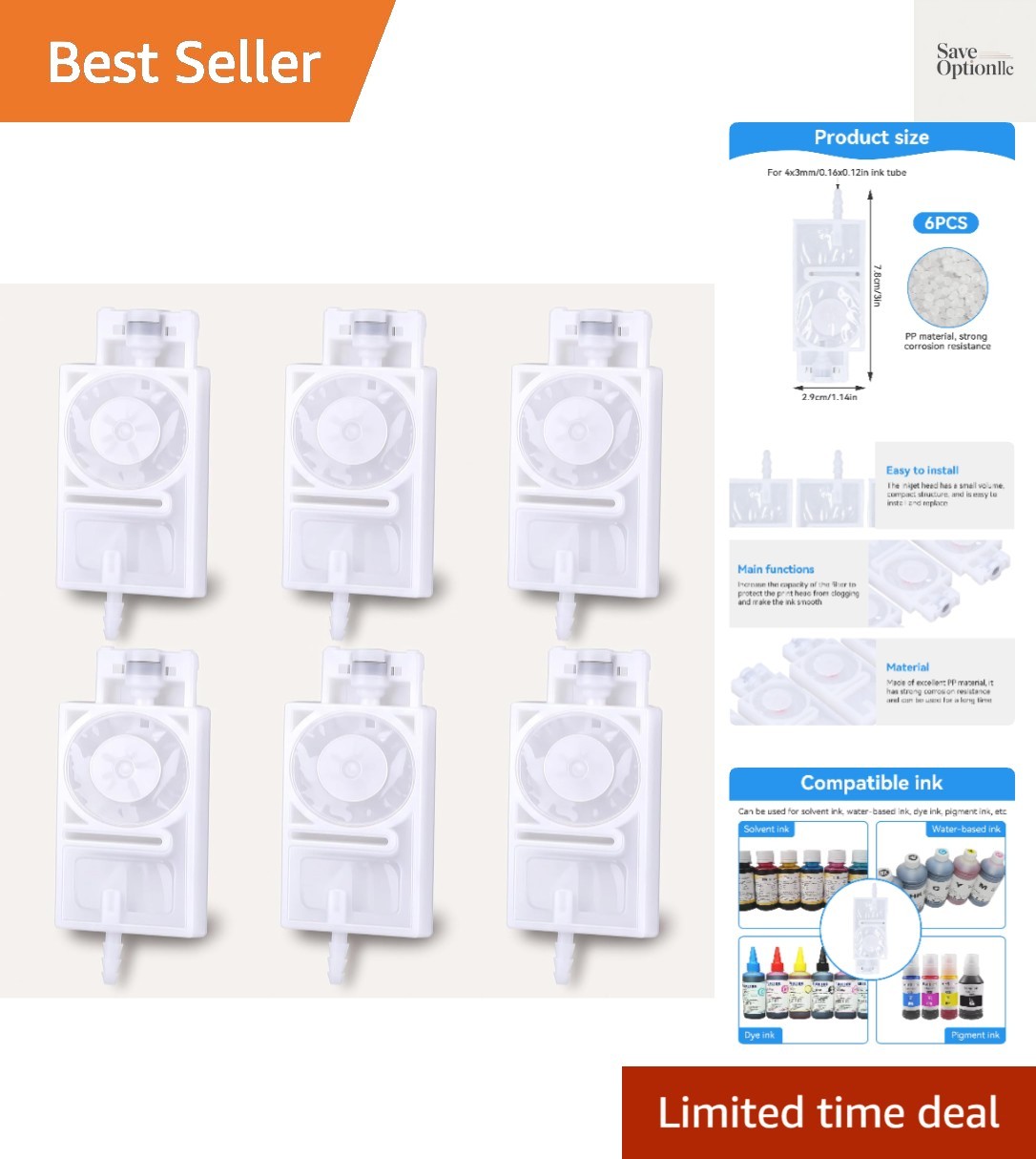 6pcs Ink Damper Replacement for XP600 Printers - 0.16x0.12in Durable Upgrade