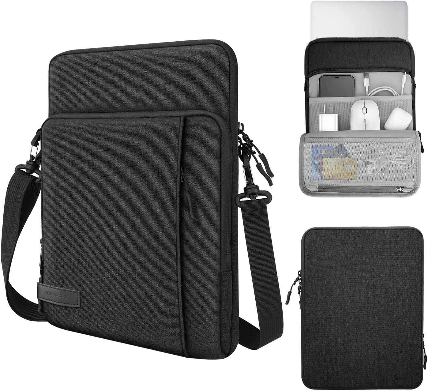 MoKo Black & Gray Laptop Sleeve Case for 13.3-14 Inch MacBook Pro & Surface Pro