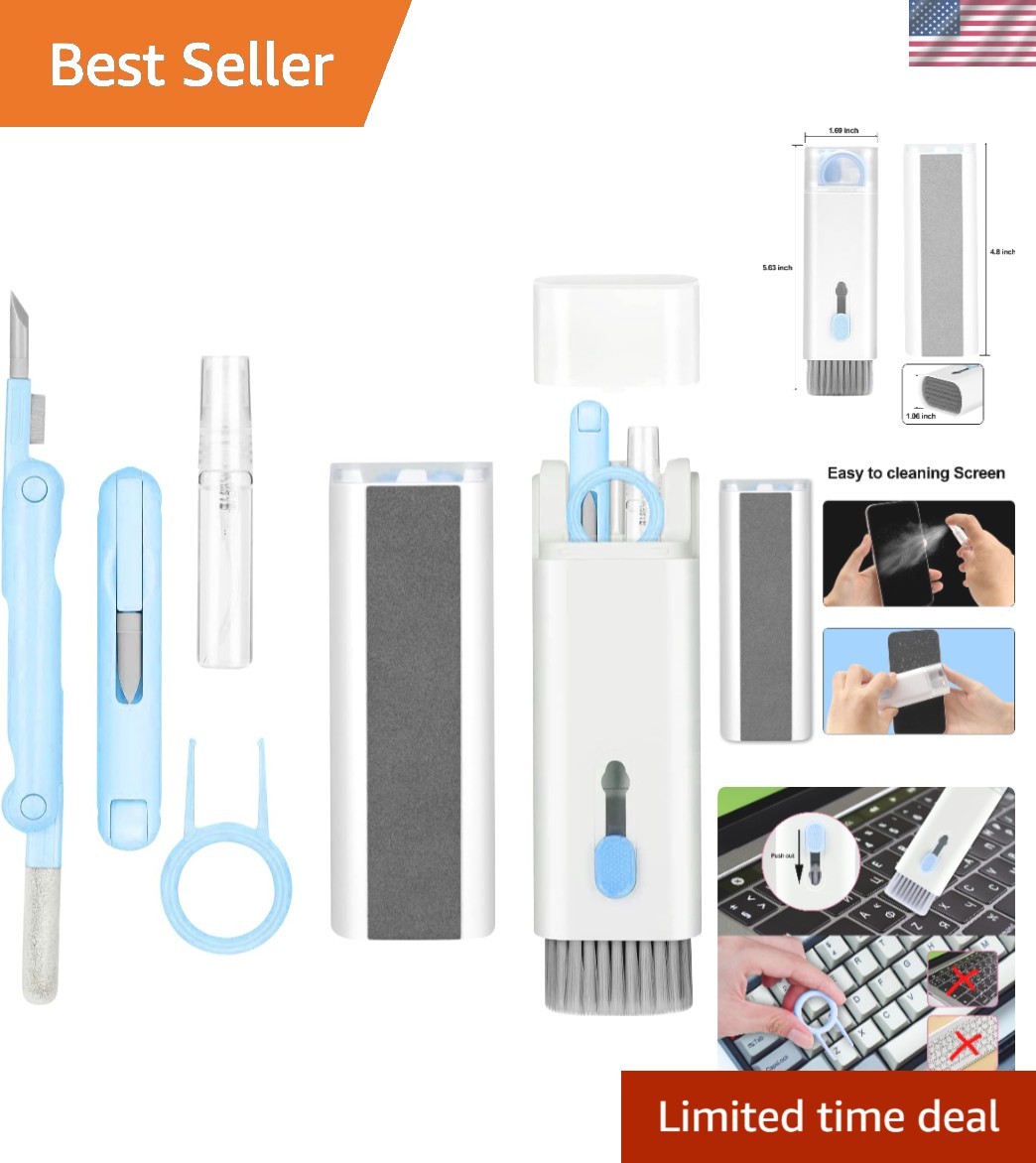 Complete 7-in-1 Electronics Cleaner Kit: Safe for Keyboards, Earphones & Lenses