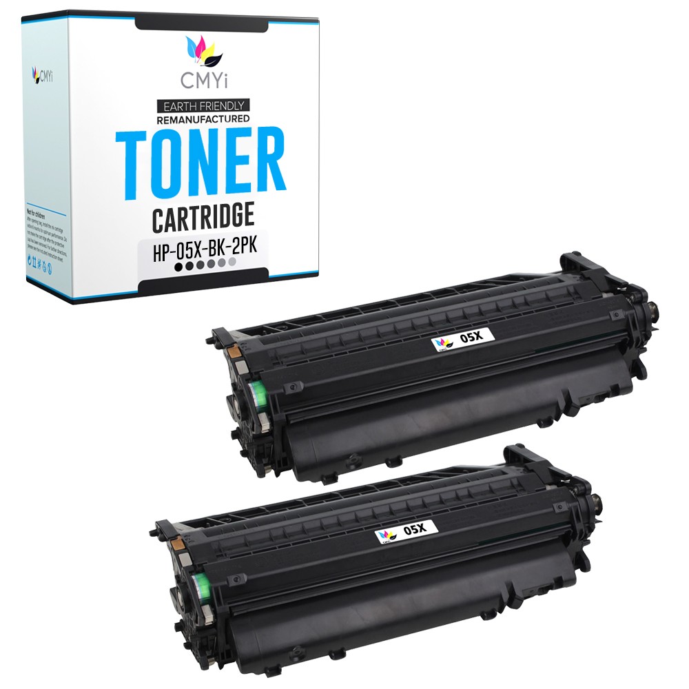 CMYi 2PK Replacement 05X Black Printer Toner Cartridge for HP LaserJet P2055dn