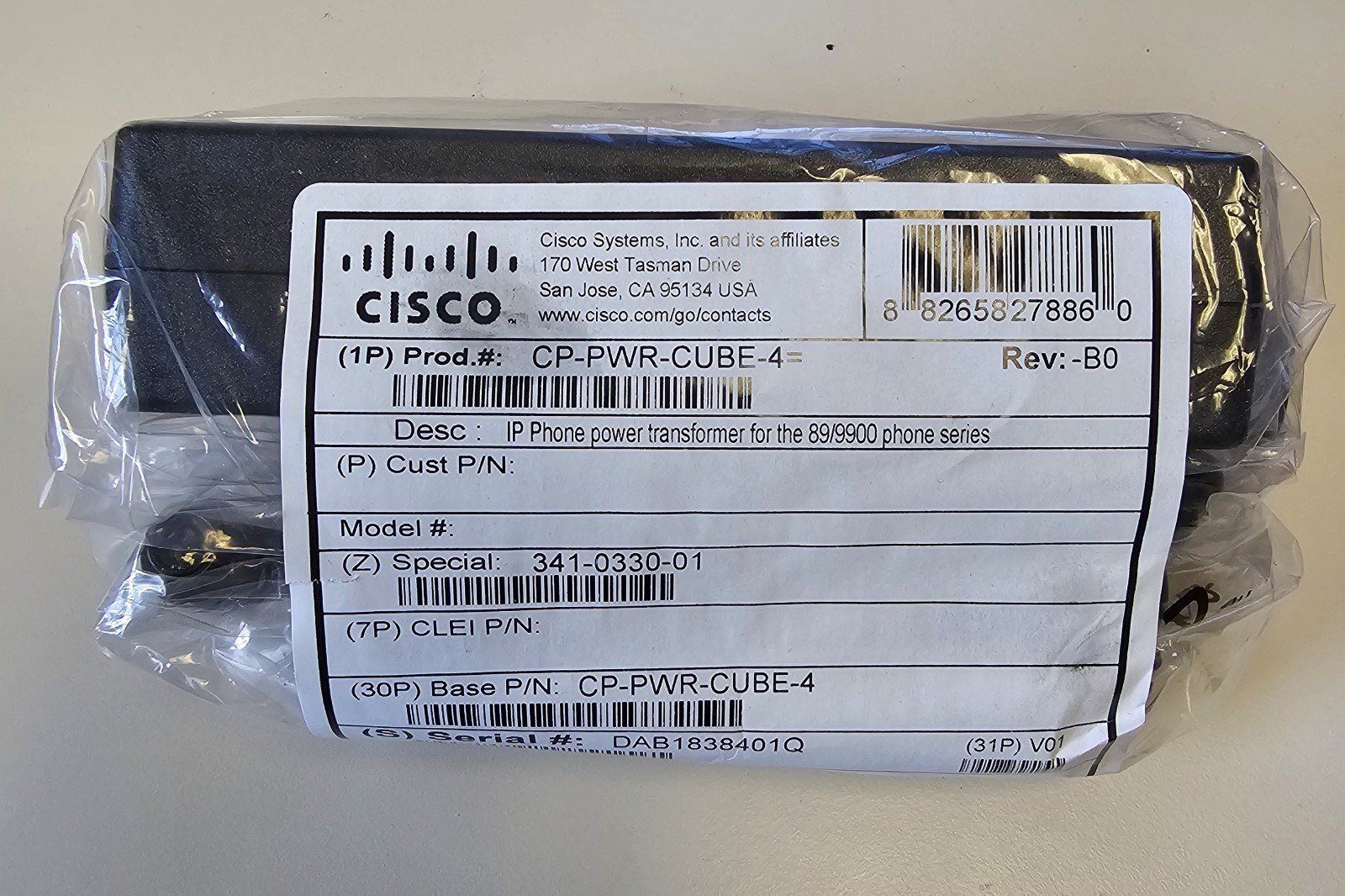 Cisco CP-PWR-CUBE-4= Power Adapter New Unused