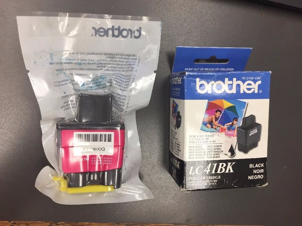 Lot 2  Genuine Brother LC41 Black and Magenta InkJet Printer Ink Cartridges