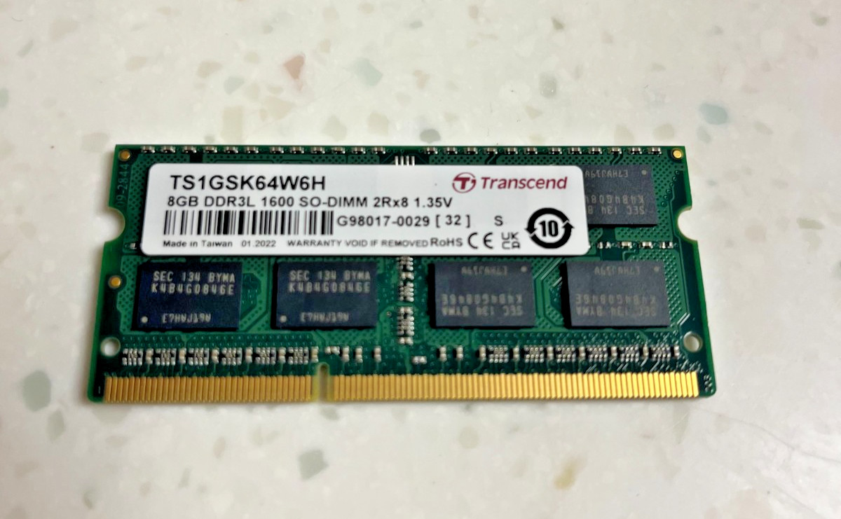 Transcend TS1GSK64W6H RAM -- 8GB DDR3L SODIMM 1600