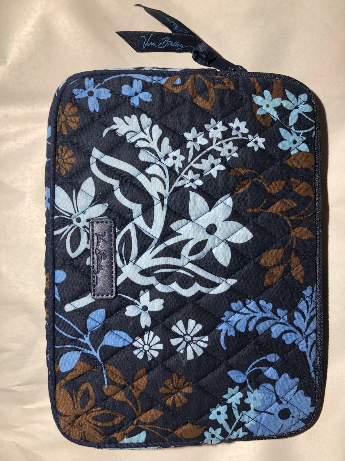 Vera Bradley Java Floral Padded Travel Bag Sleeve For Tablet iPad Kindle Laptop