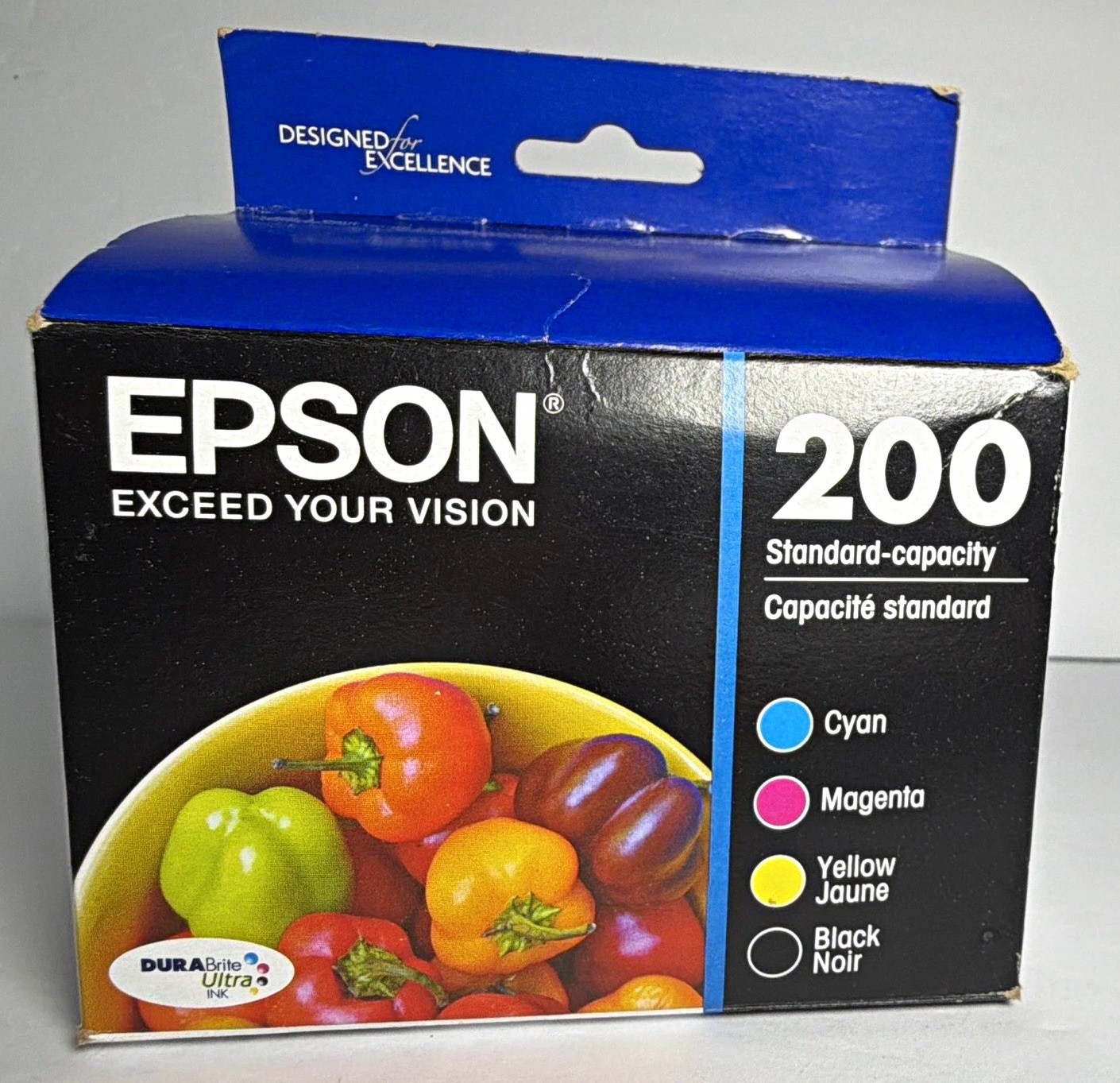 Epson Genuine OEM Original 200 Ink Cartridges. CMYK 4-Pack T200120-BCS Exp 8/27