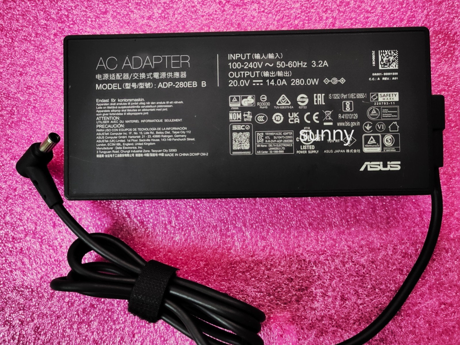 20V 14A ADP-280EB B For Asus TUF Gaming A16 FA617NT Laptop 280W Charger Original