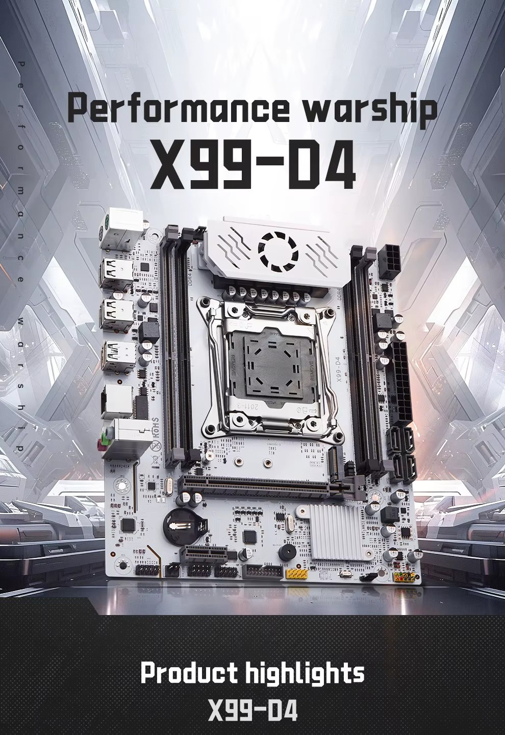 X99 Motherboard D4 Lga 2011 3 with M.2 Slot Support X99 C612chip Ddr4 Memory