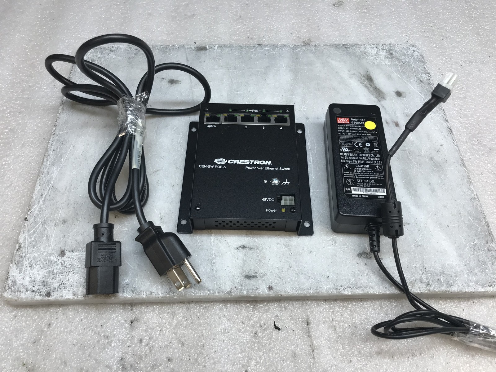 Crestron CEN-SW-POE-5 5-Port Wall Mount POE Switch - Power Adaptor Inc
