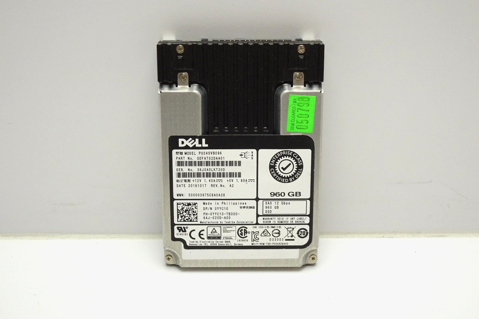 Dell 960GB Enterprise Hot Swap 2.5" SAS SSD | Model PX04SVB096 0YYC10