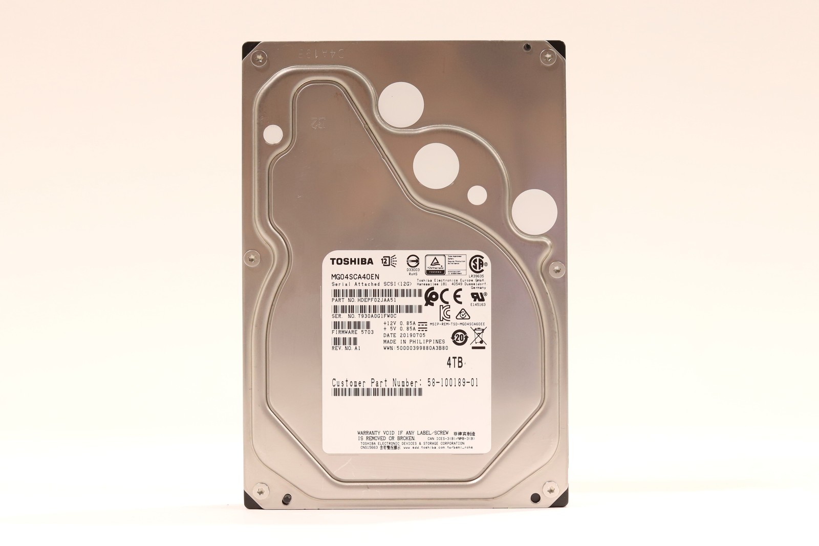 Cisco MG04SCA40EN 4TB 3.5" 12Gb/s 7.2K RPM SAS Drive P/N: 58-100189-01 Tested