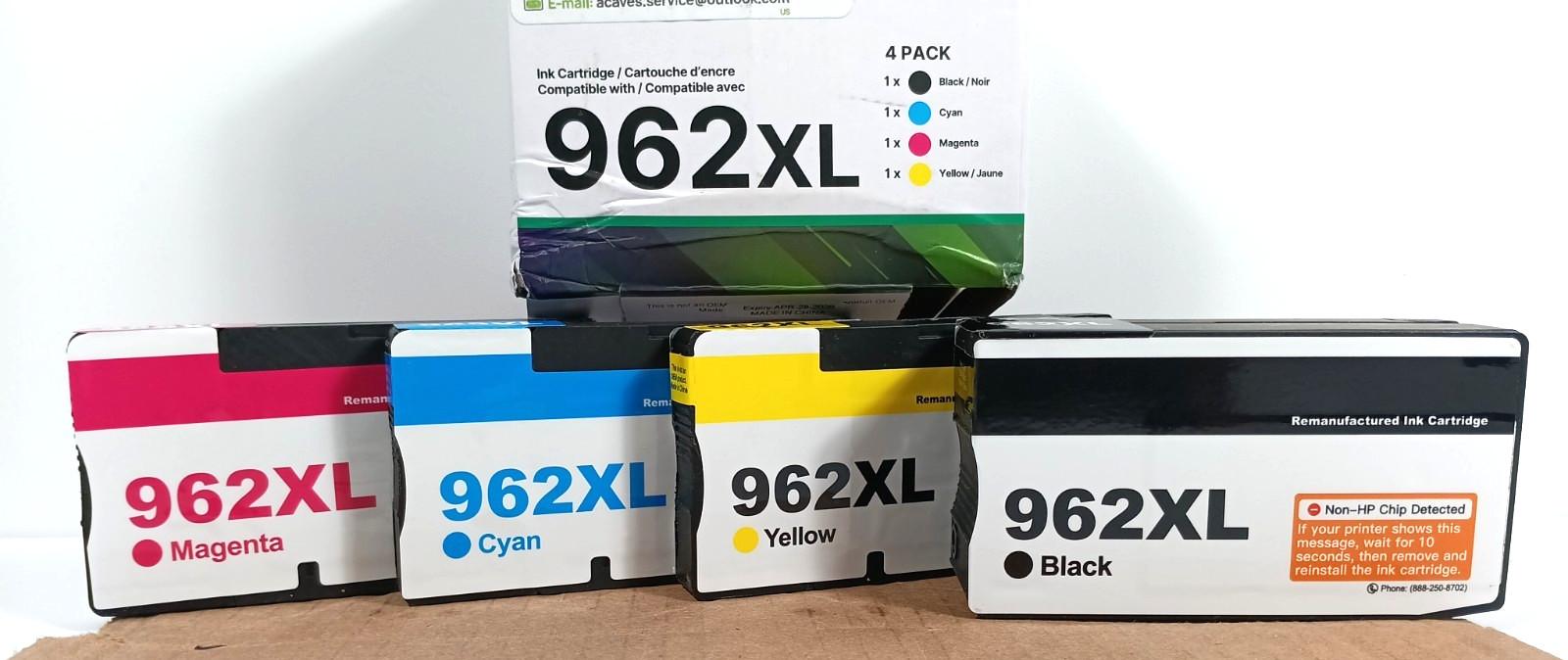 Acaves 962XL Ink Cartridge 4-Pack Black Cyan Magenta Yellow Please Read