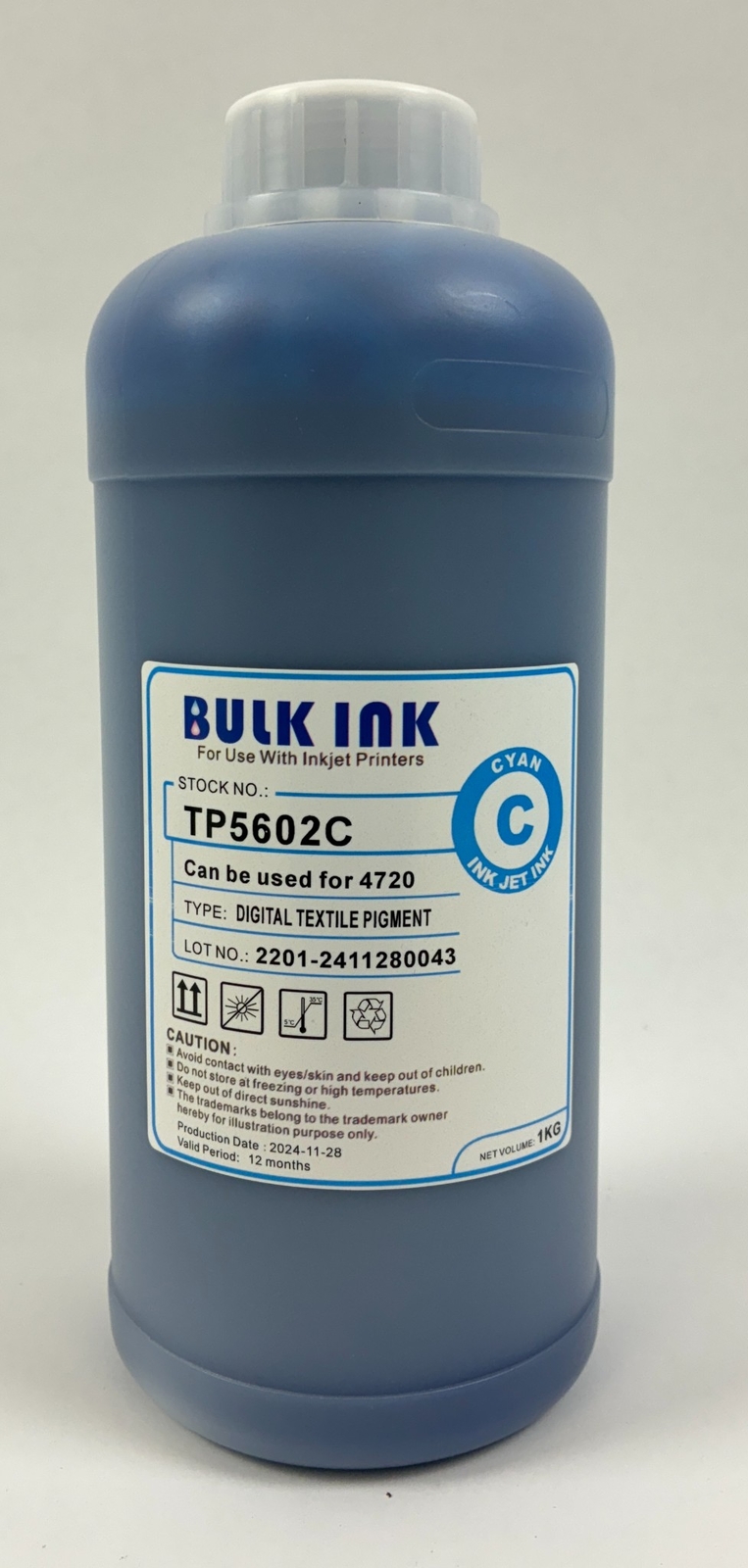 Cyan Digital Textile Pigment Ink 1KG for Inkjet Printers 4720