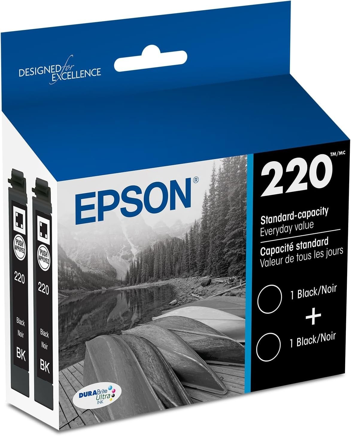 Epson 220 2pk Combo Ink Cartridge - Black (In Date) NEW SEALED 