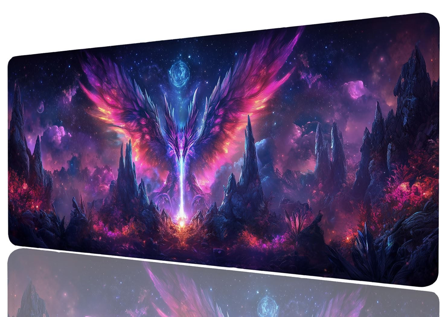 Dragon Gaming Mouse Pad, Purple and Pink Scale Dark Fantasy Large Gaming Mous...