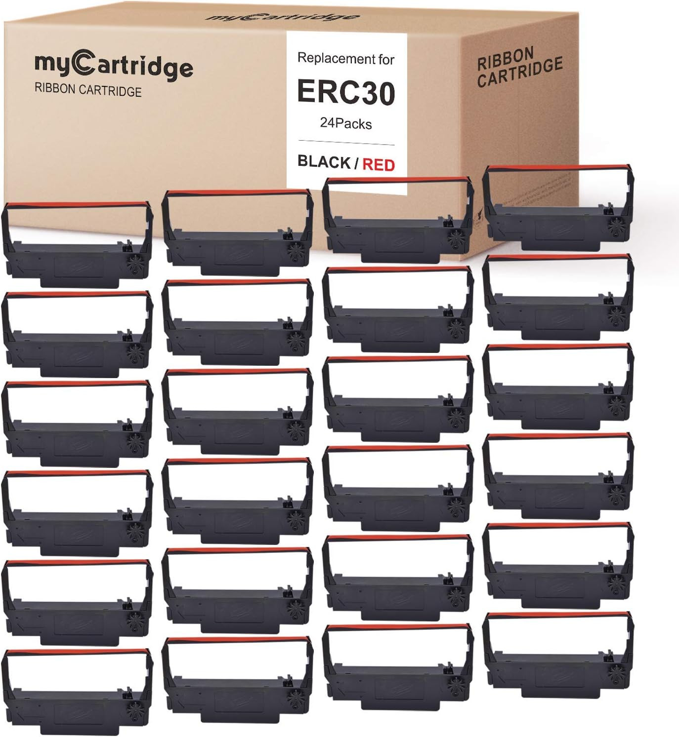 Mycartridge 24 Pack ERC30 ERC-30 ERC 30 34 38 B/R Compatible with Ribbon Cartrid
