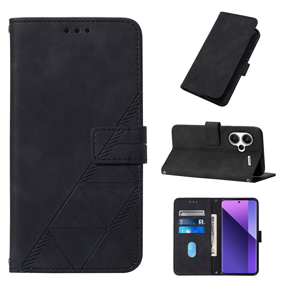 Flip Embossed Leather Wallet Cover Case For S26 S25 S24 S23 S21 S22 Note 20