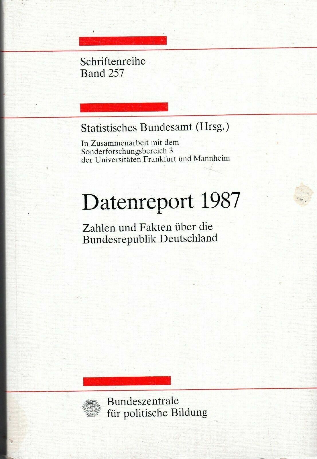 ITHistory BOOK (1987) DATENREPORT Zahlen Und Fakten Deutschland (Germany IB