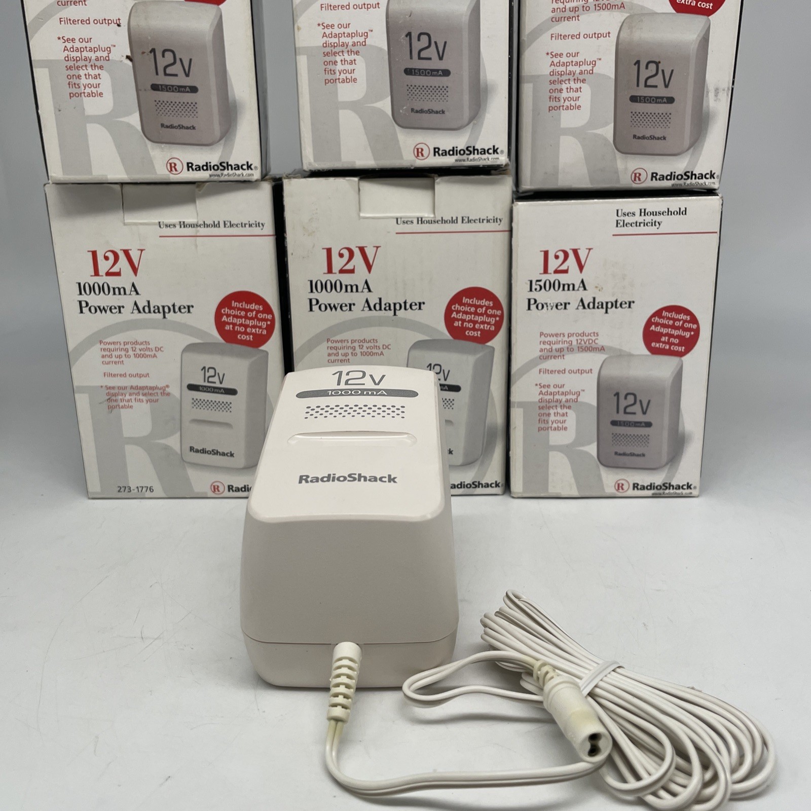 Power Supply NEW 12v 1000 Ma LOT 6 OEM 273-1776 RADIOSHACK Universal Tip
