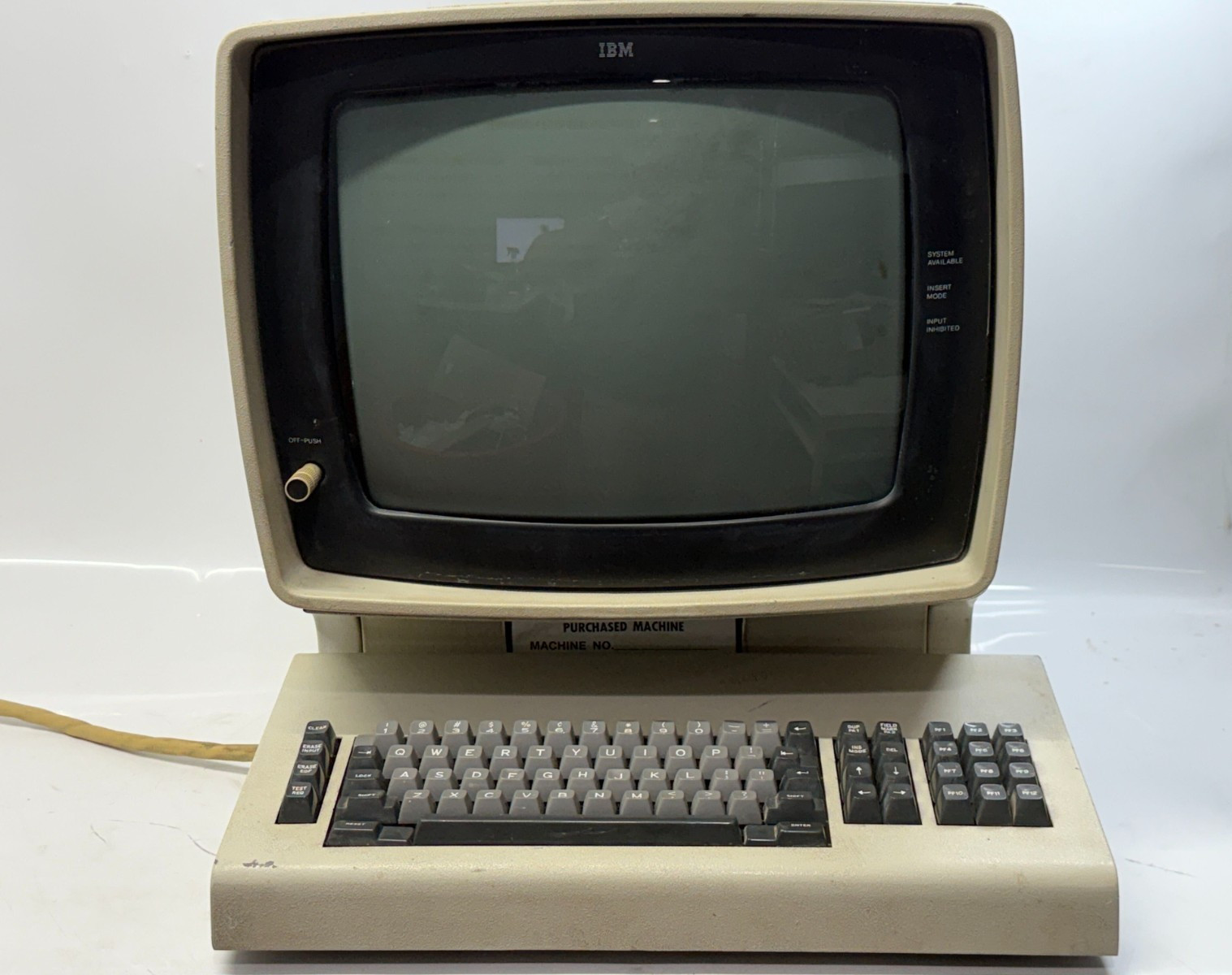 Vintage IBM 3277 Model 2 Display Station w/ 3270 Series KB Beam Spring.