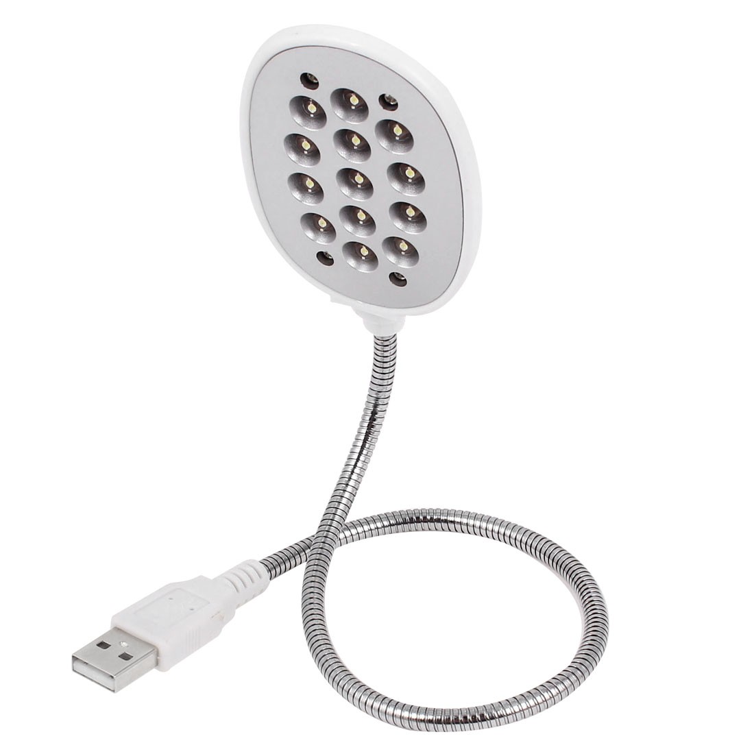 40cm USB 2.0 Flexible Metal Wire White 13 LED Light Lamp for PC Notebook
