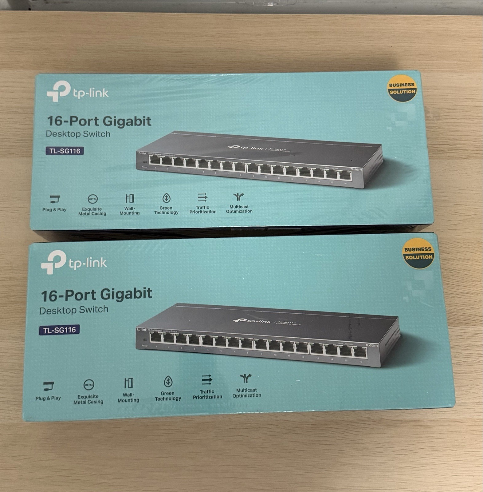 Tp-link 16 port gigabit desktop switch set of 2