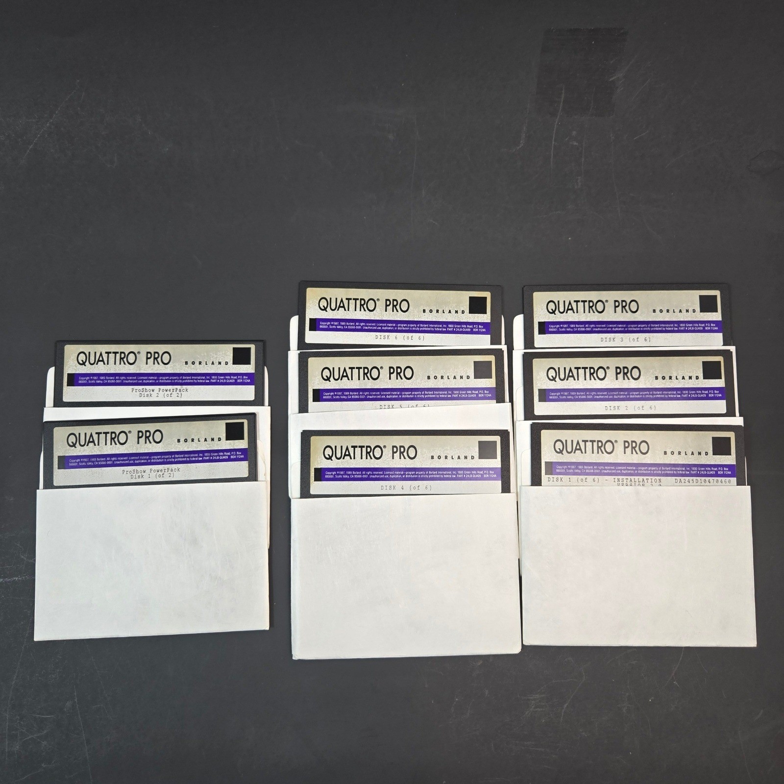 Borland Quattro Pro Version 2.0 5.25 Floppy Disks 8-Disk Set Proshow Powerpack