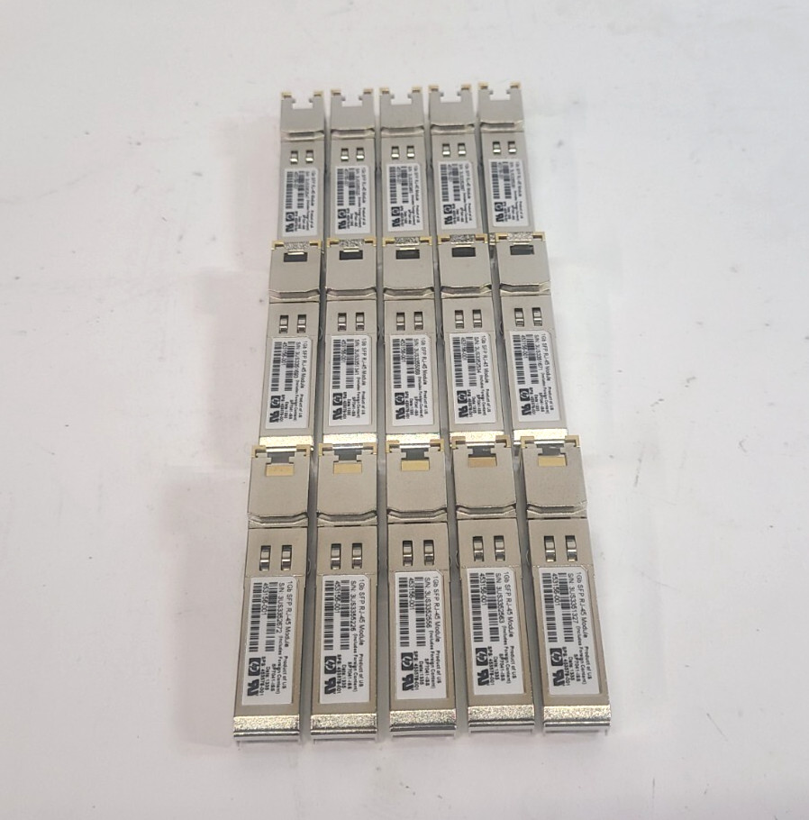 Lot of 15 HP 453156-001 SP7041-ISS 1Gb SFP RJ45 Transceiver Modules