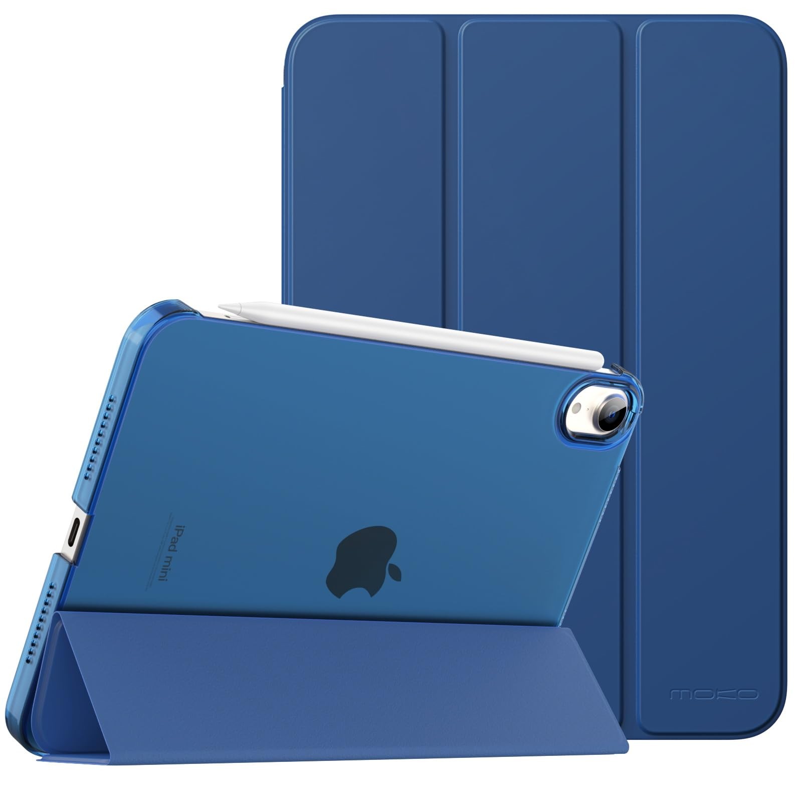 MoKo Smart Case for iPad mini 7 A17 Pro/iPad 6 8.3 Inch, Navy Blue