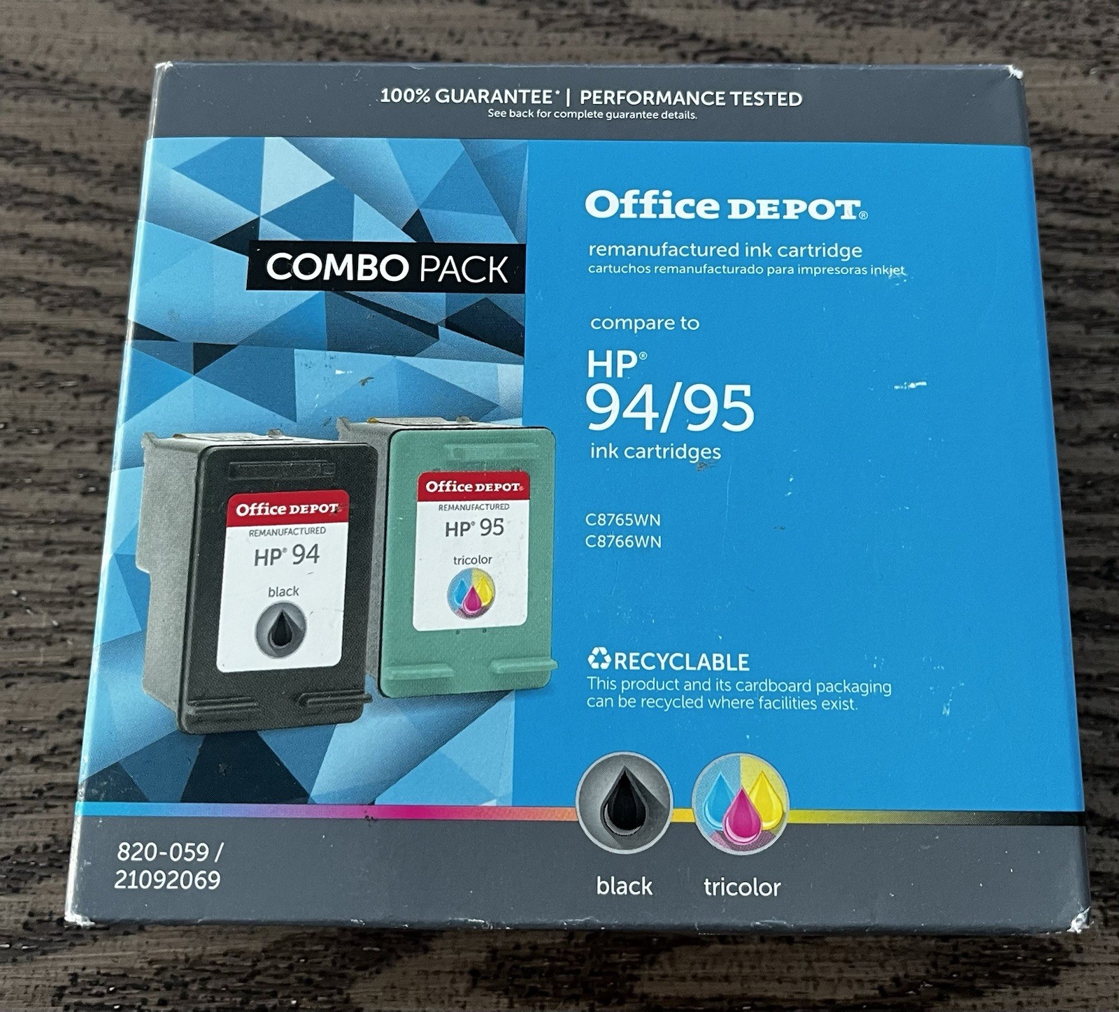 Office Depot - HP 94 Black + 95 TRICOLOR Combo Pack Ink Cartridges