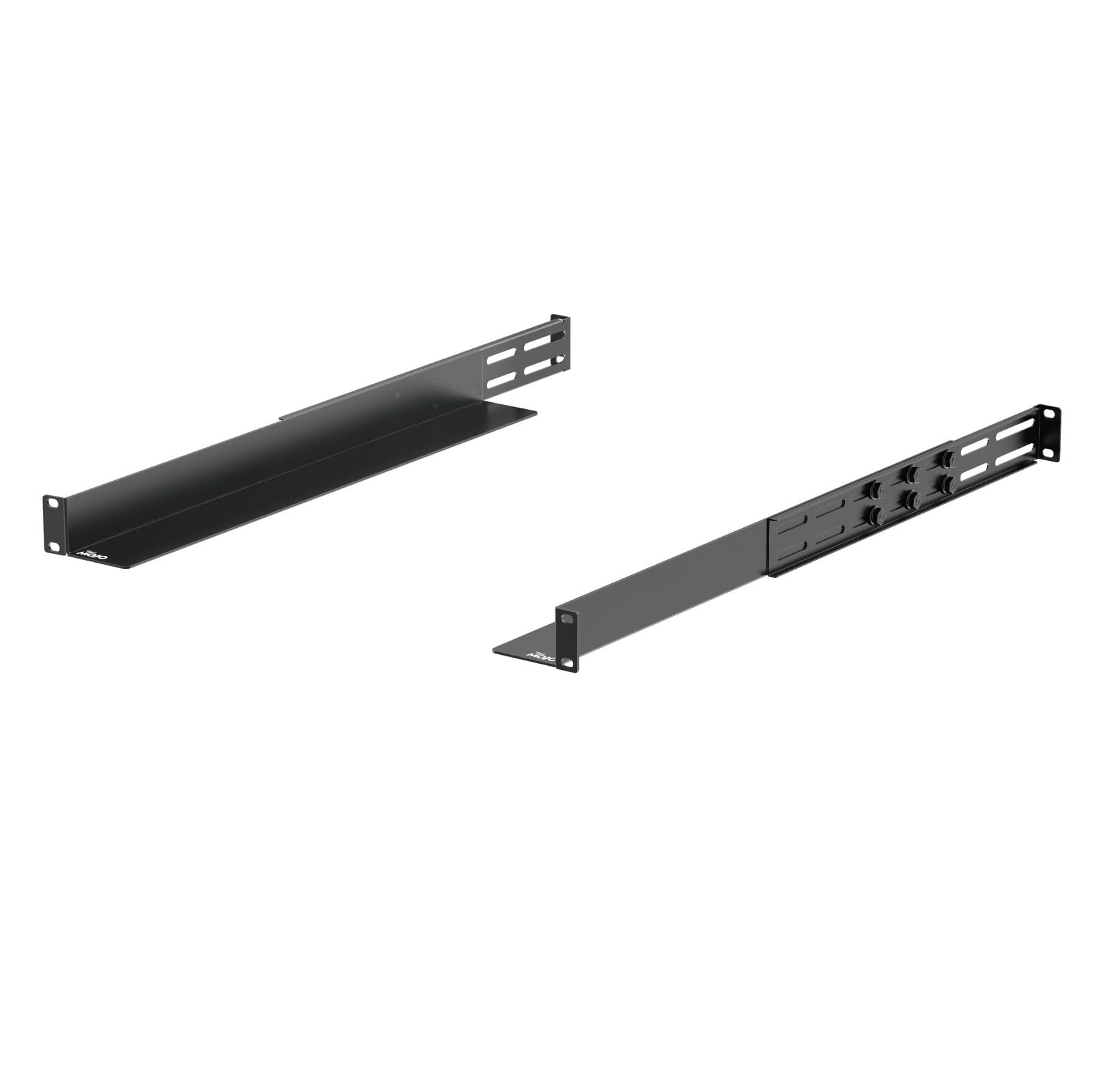 Tecmojo 1U Universal Rack Mount Rails,4-Post Server Half Depth, Black
