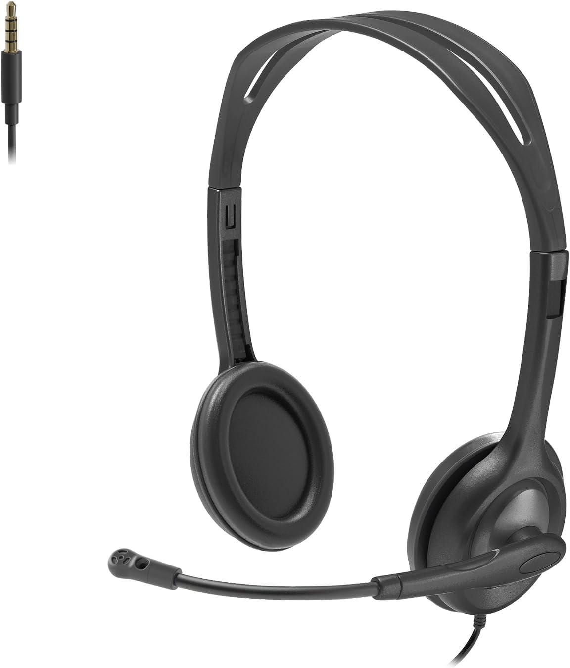 H111 Stereo Headset with 3.5 Mm Audio Jack, Black
