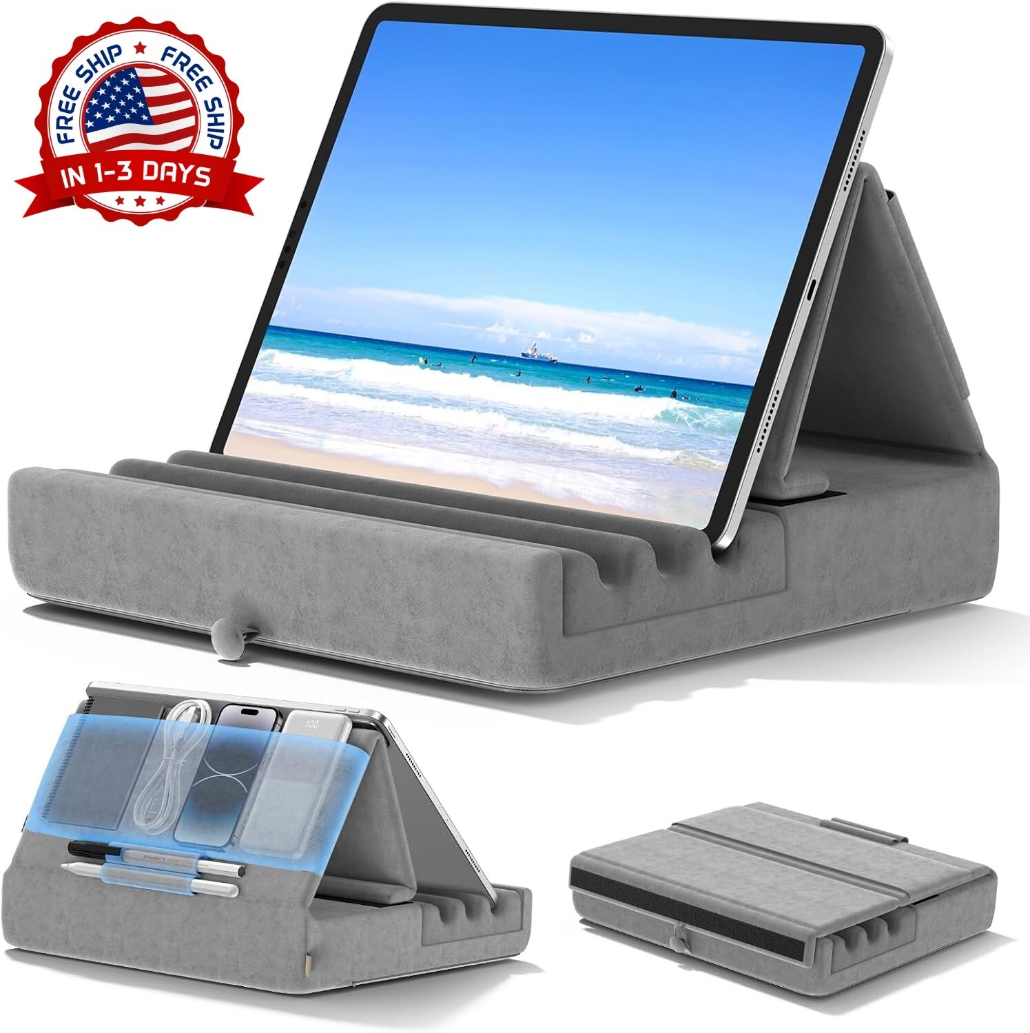 Soporte De Almohada Para Tableta Soporte De Cojín Multiángulo Para Tablet Book