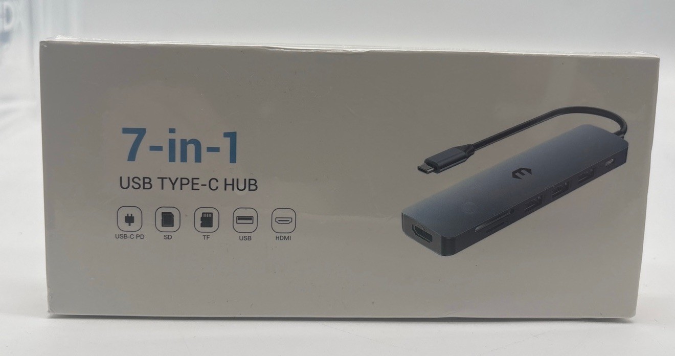 USB-C Hub 7 in 1 Docking Station Type-C USB SD TC Slots New